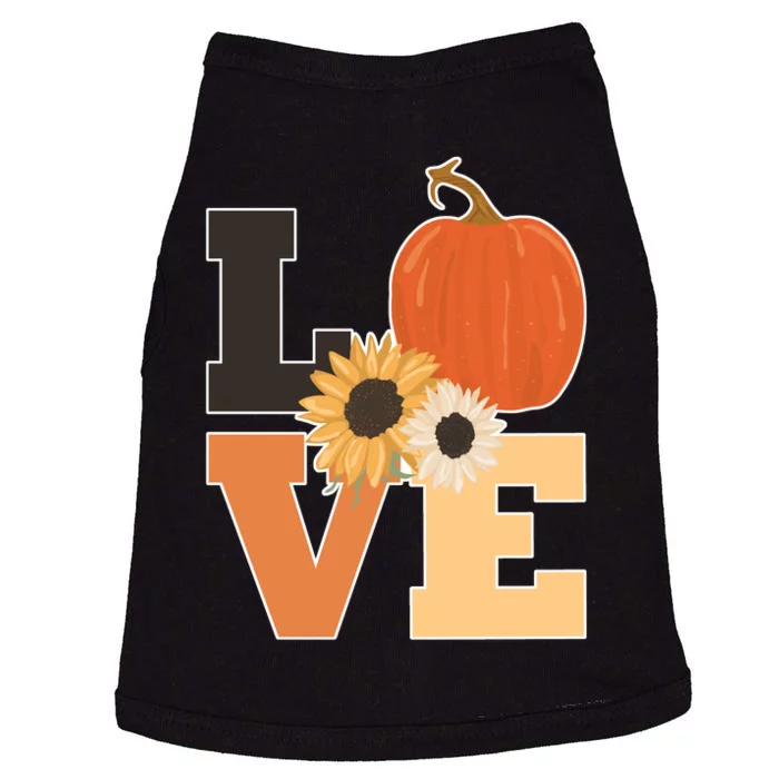 LOVE Autumn Floral Pumpkin Fall Season Doggie Tank