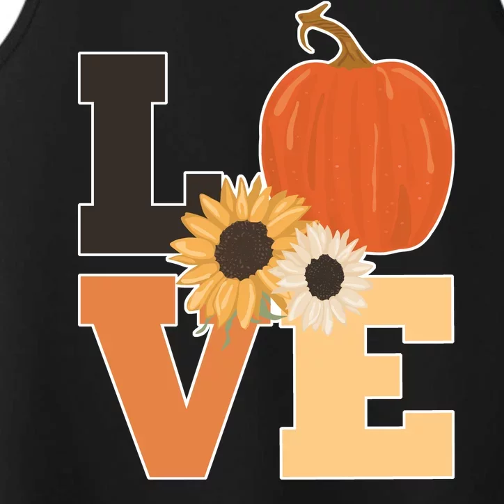 LOVE Autumn Floral Pumpkin Fall Season Performance Tank