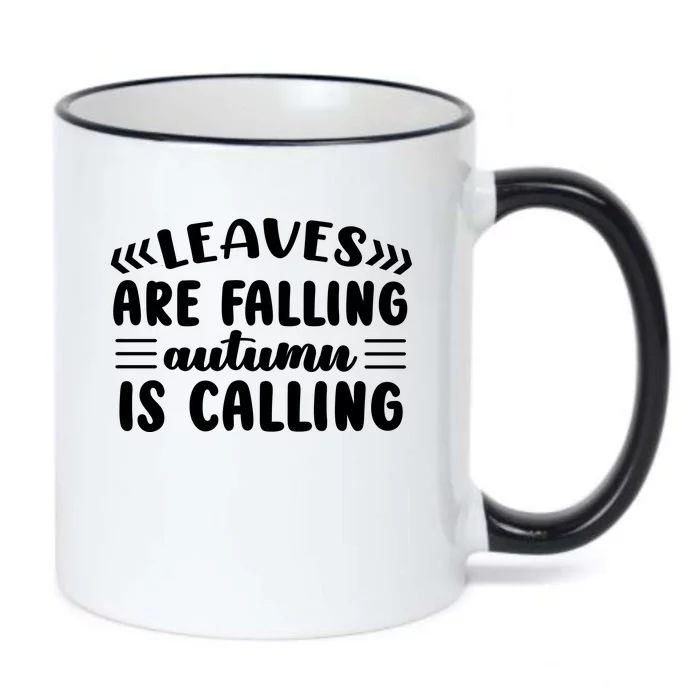 Leaves Are Falling Autumn Is Calling Black Color Changing Mug