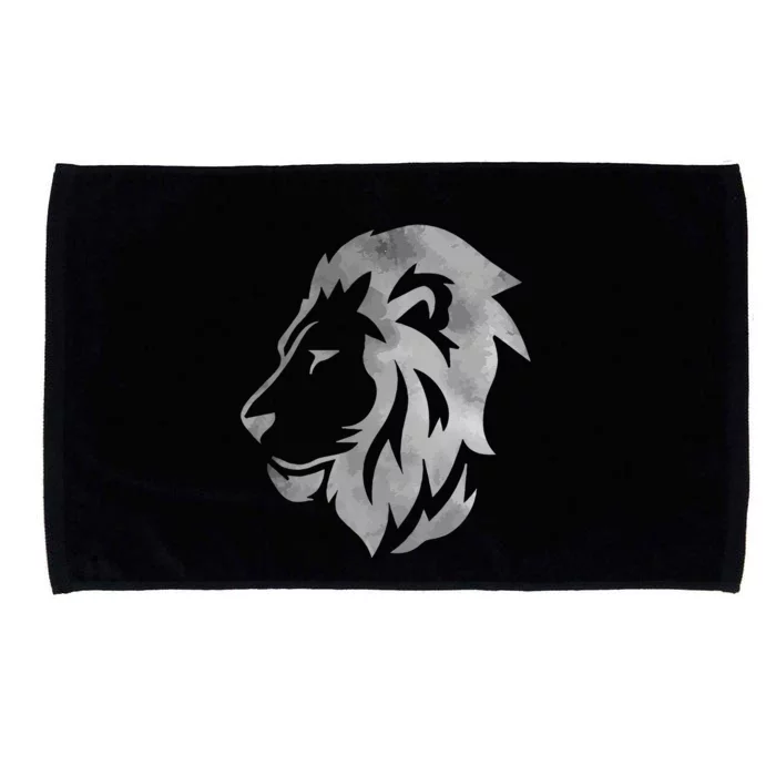 Lion Art Funny Felidae Large Cat Lover Outfit Women Gift Microfiber Hand Towel