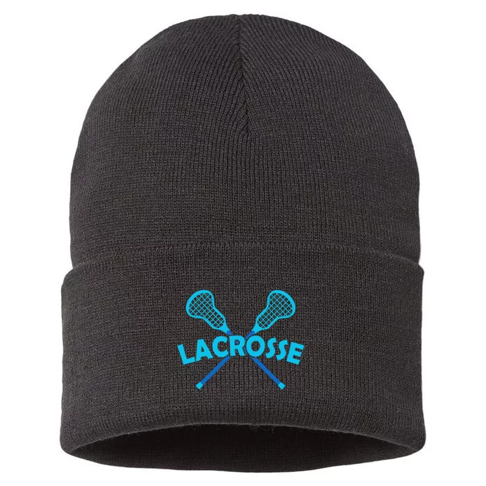 Lacrosse Player Gift Sticks Sustainable Knit Beanie