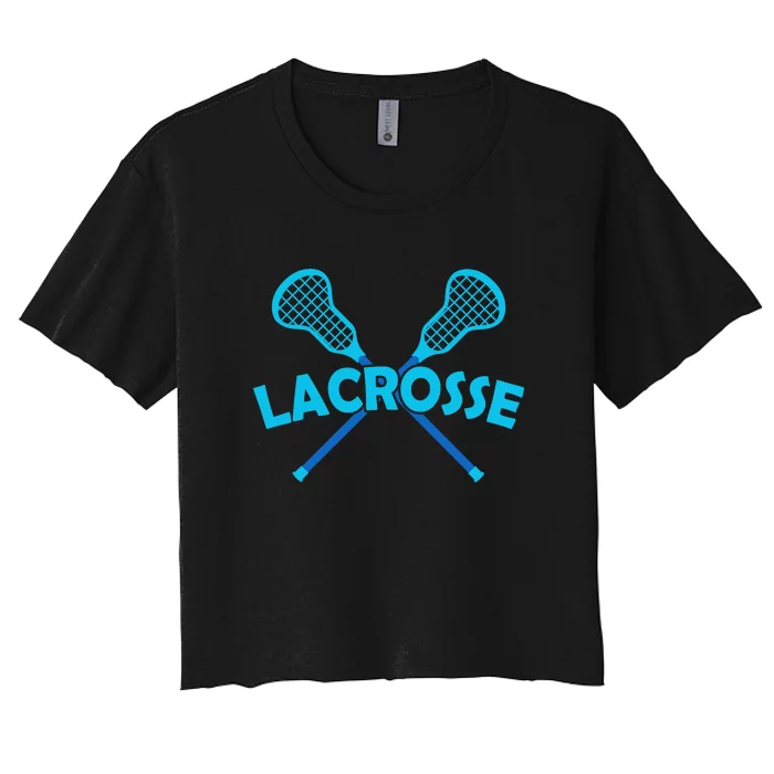 Lacrosse Player Gift Sticks Women's Crop Top Tee