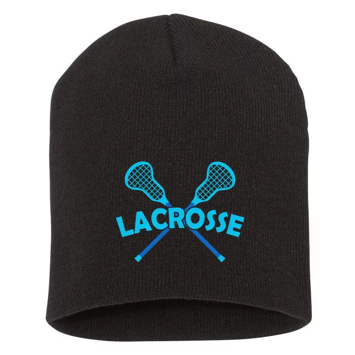 Lacrosse Player Gift Sticks Short Acrylic Beanie