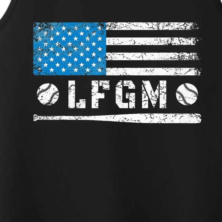 Lfgm American Flag Baseball Fan Performance Tank