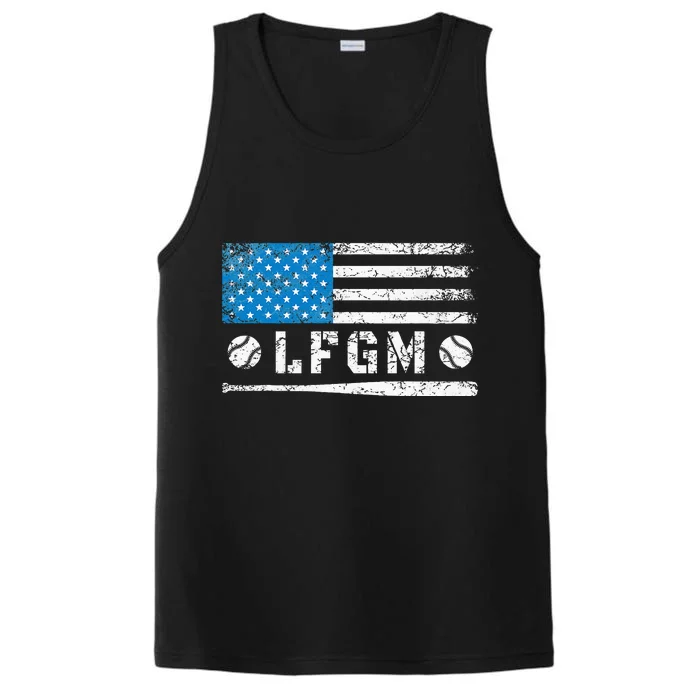 Lfgm American Flag Baseball Fan Performance Tank