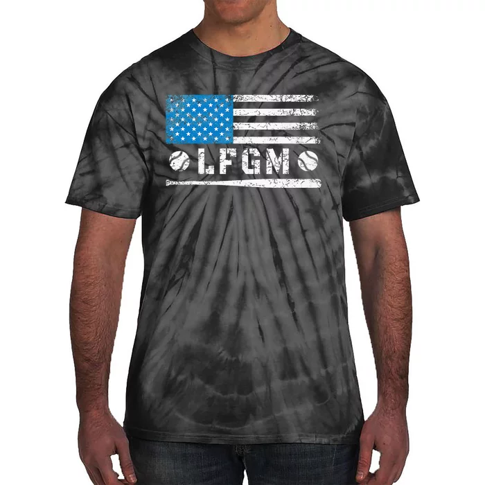 Lfgm American Flag Baseball Fan Tie-Dye T-Shirt