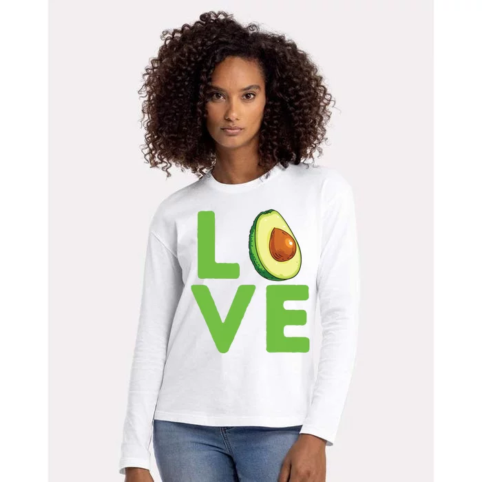 Love Avocado Gift Womens Cotton Relaxed Long Sleeve T-Shirt