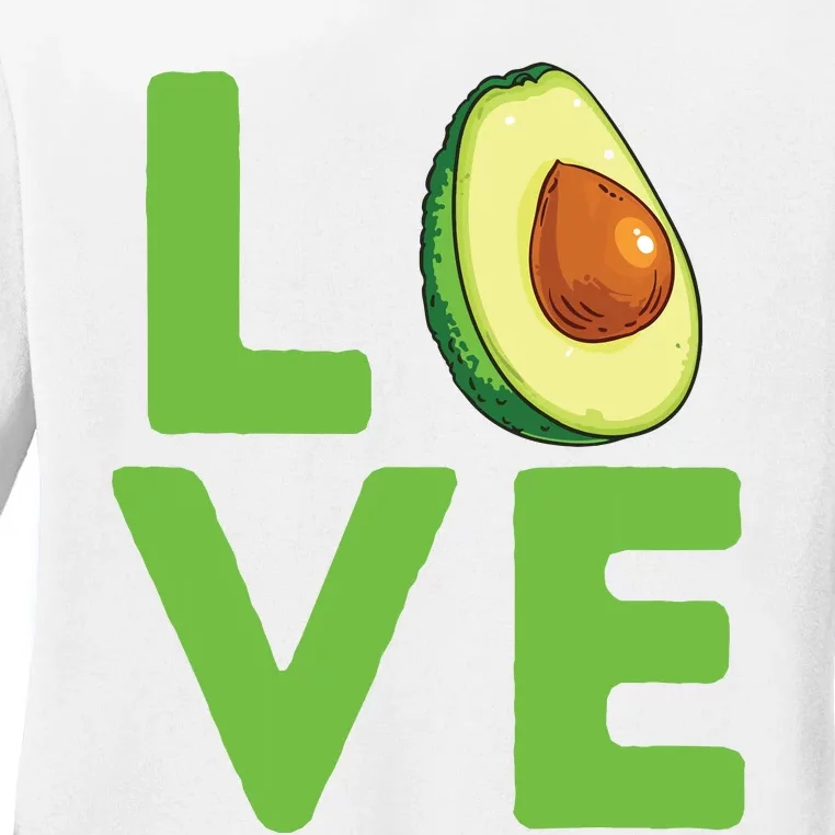 Love Avocado Gift Ladies Long Sleeve Shirt