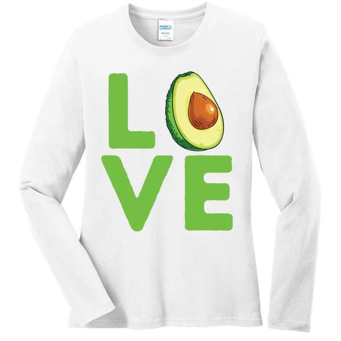 Love Avocado Gift Ladies Long Sleeve Shirt