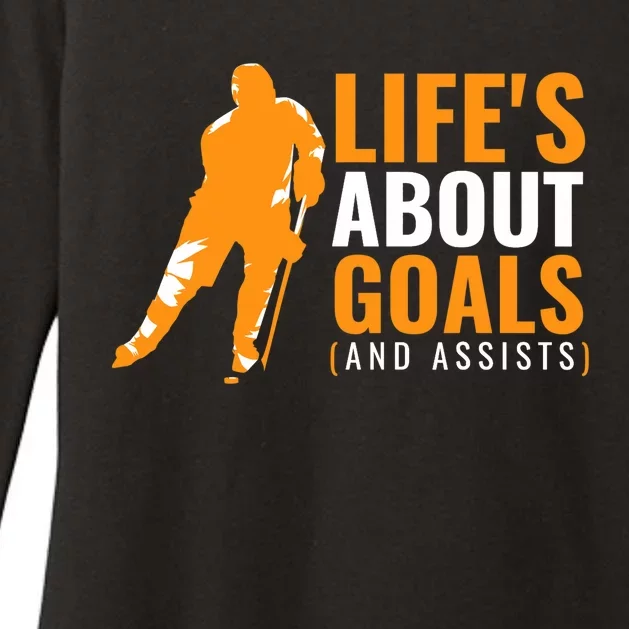 Life's About Goals Ice Hockey For Boys Ice Hockey Womens CVC Long Sleeve Shirt