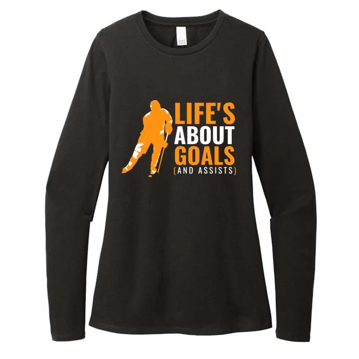 Life's About Goals Ice Hockey For Boys Ice Hockey Womens CVC Long Sleeve Shirt