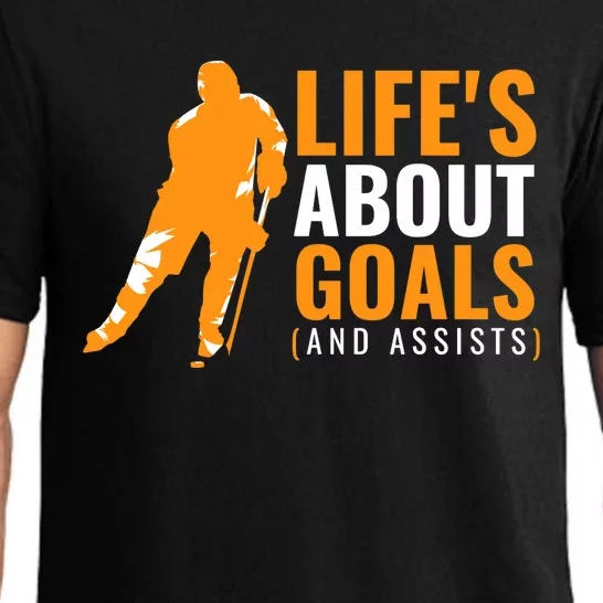 Life's About Goals Ice Hockey For Boys Ice Hockey Pajama Set