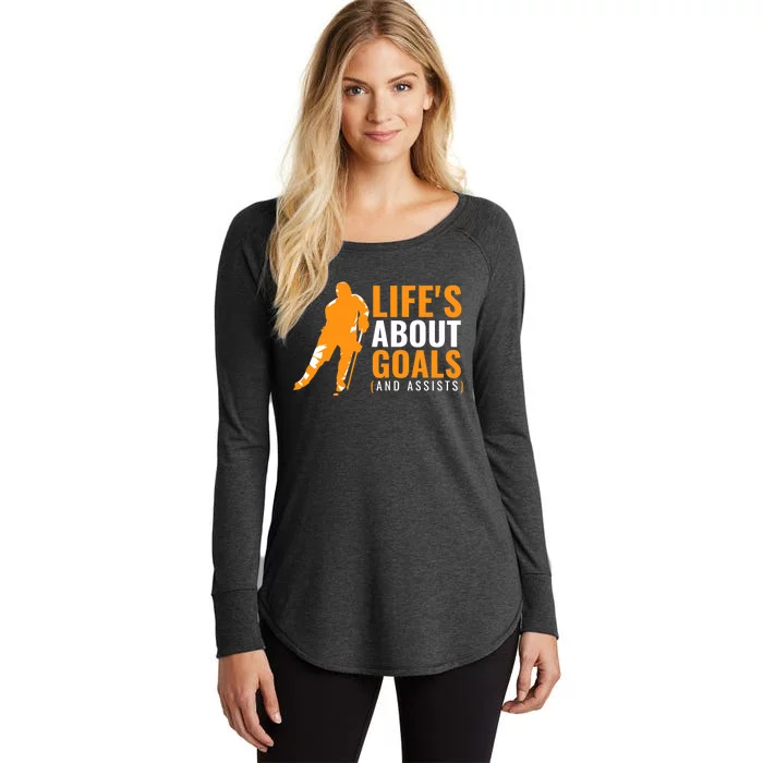 Life's About Goals Ice Hockey For Boys Ice Hockey Women's Perfect Tri Tunic Long Sleeve Shirt