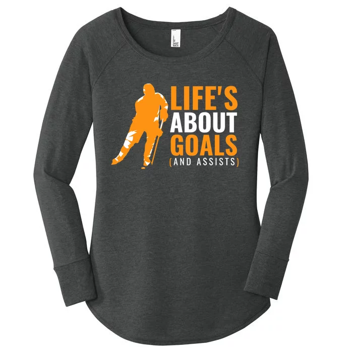 Life's About Goals Ice Hockey For Boys Ice Hockey Women's Perfect Tri Tunic Long Sleeve Shirt