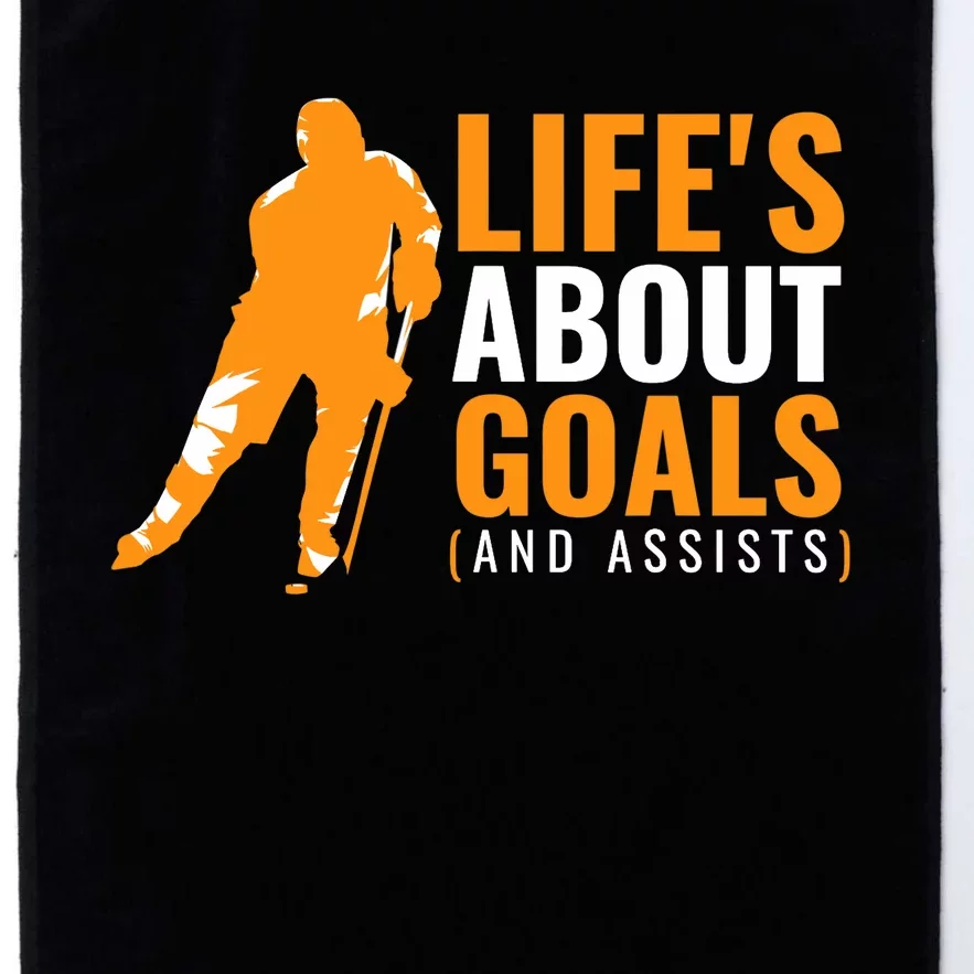 Life's About Goals Ice Hockey For Boys Ice Hockey Platinum Collection Golf Towel