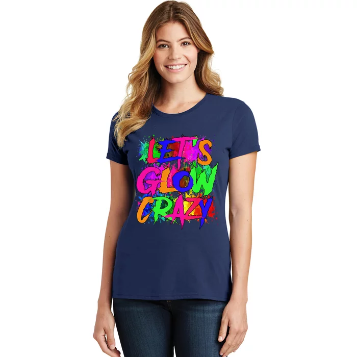 Lets A Glow Crazy Retro Colorful Tie Dye Women's T-Shirt