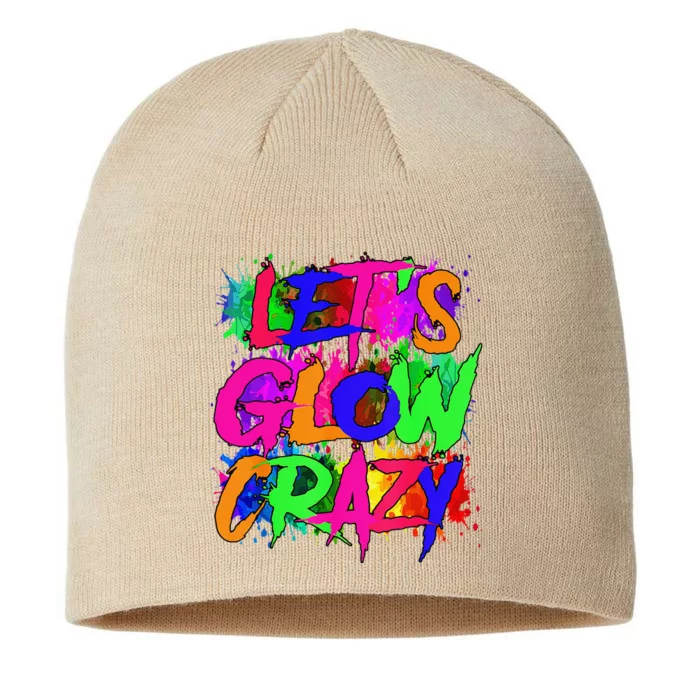 Lets A Glow Crazy Retro Colorful Tie Dye 8 1/2in Sustainable Knit Beanie