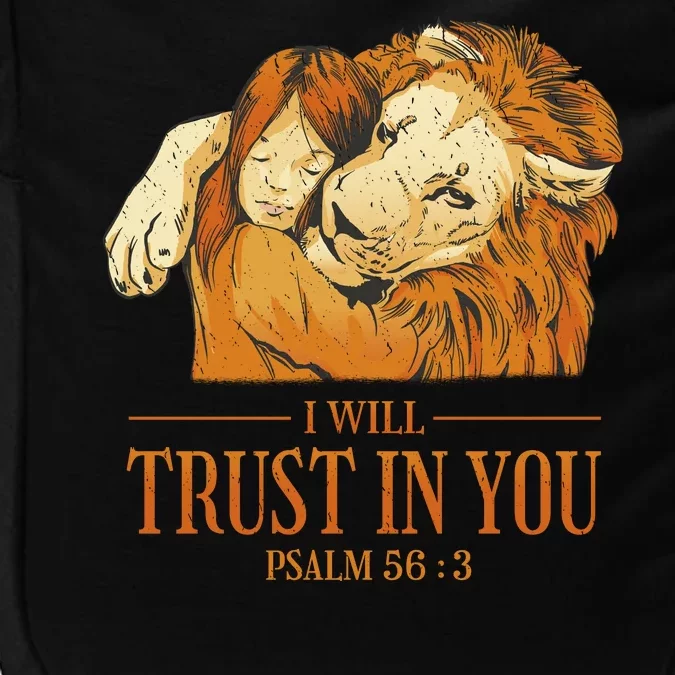 Lion And Girl I Will Trust In You Psalm 56 : 3 Impact Tech Backpack