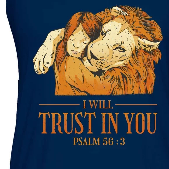 Lion And Girl I Will Trust In You Psalm 56 : 3 Ladies Essential Flowy Tank