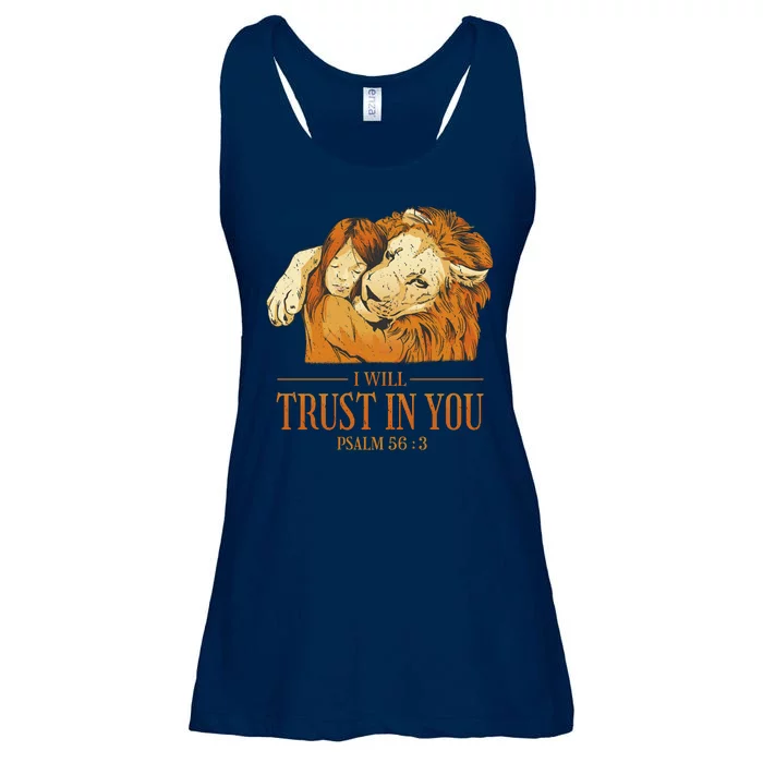 Lion And Girl I Will Trust In You Psalm 56 : 3 Ladies Essential Flowy Tank