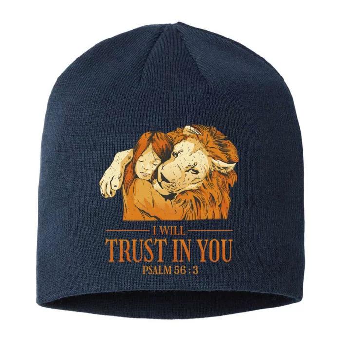 Lion And Girl I Will Trust In You Psalm 56 : 3 8 1/2in Sustainable Knit Beanie