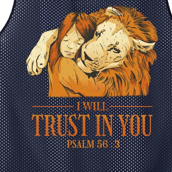 Lion And Girl I Will Trust In You Psalm 56 : 3 Mesh Reversible Basketball Jersey Tank