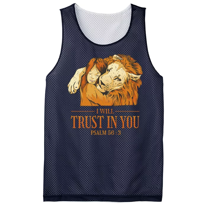 Lion And Girl I Will Trust In You Psalm 56 : 3 Mesh Reversible Basketball Jersey Tank