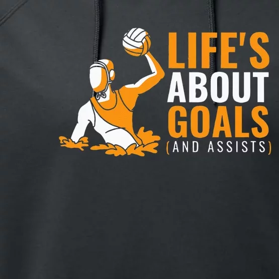 Life's About Goals Water Polo for Boy Water Polo Performance Fleece Hoodie