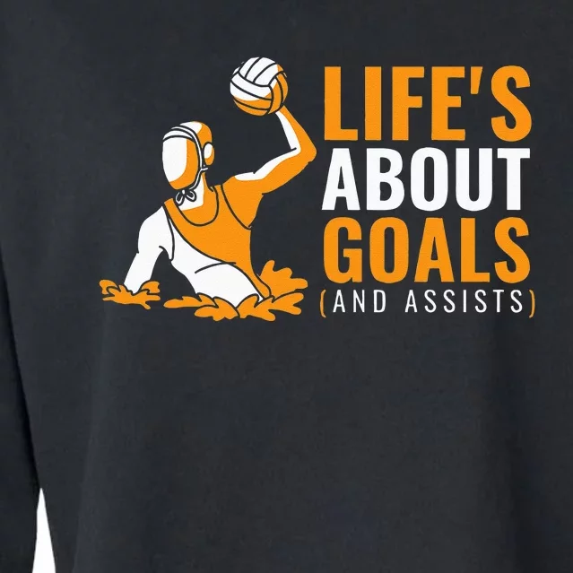 Life's About Goals Water Polo for Boy Water Polo Cropped Pullover Crew