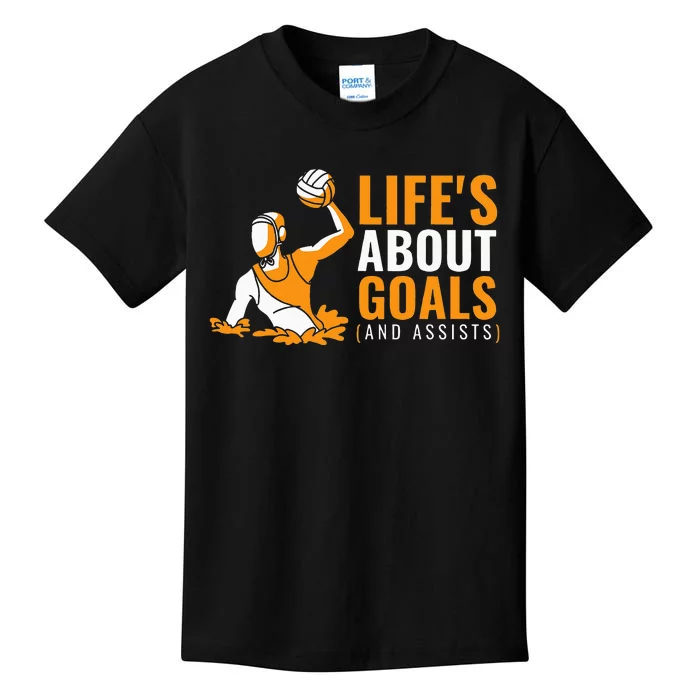 Life's About Goals Water Polo for Boy Water Polo Kids T-Shirt