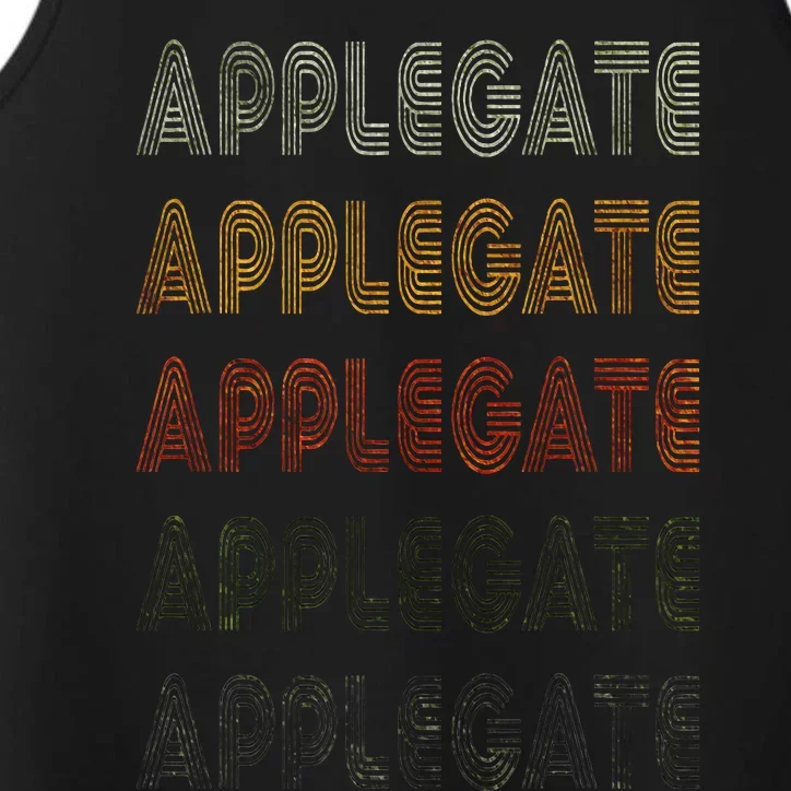 Love Applegate  Grunge Vintage Style Black Applegate Performance Tank