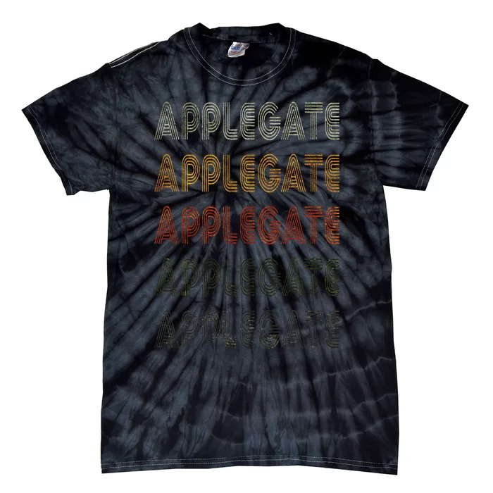 Love Applegate  Grunge Vintage Style Black Applegate Tie-Dye T-Shirt