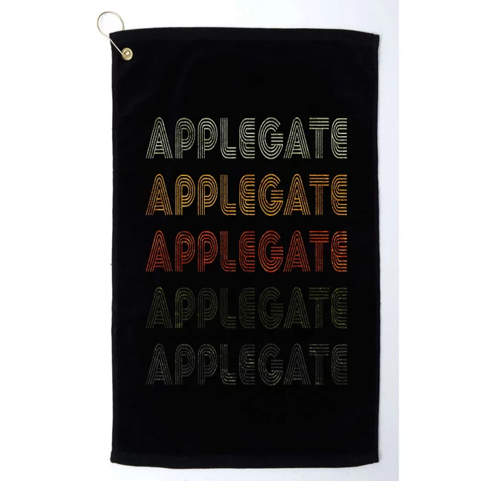 Love Applegate  Grunge Vintage Style Black Applegate Platinum Collection Golf Towel