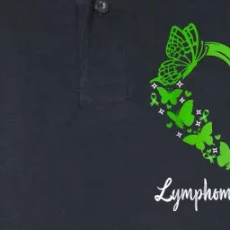 Lymphoma Awareness Green Ribbon Heart Lymphoma Warrior Softstyle Adult Sport Polo