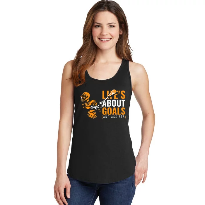 Lifes About Goals Lacrosse Ladies Essential Tank