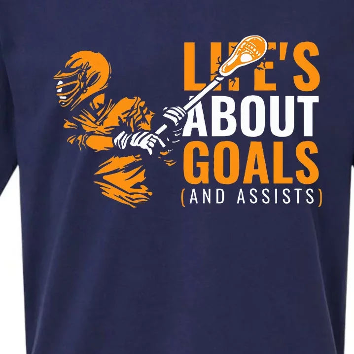 Lifes About Goals Lacrosse Sueded Cloud Jersey T-Shirt