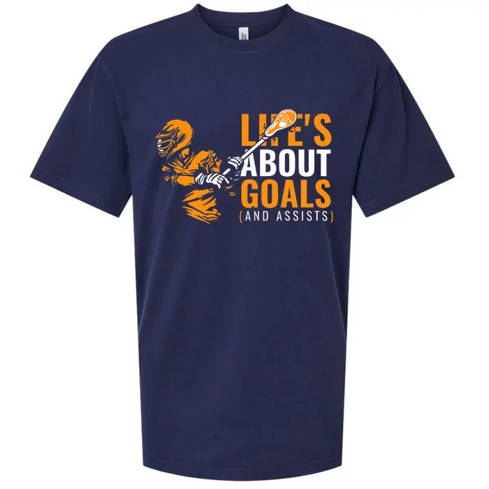 Lifes About Goals Lacrosse Sueded Cloud Jersey T-Shirt