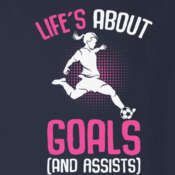 Life´S About Goals Soccer Girl Players Toddler Long Sleeve Shirt