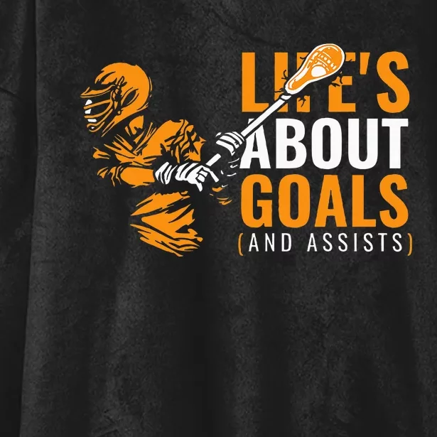 Lifes About Goals Lacrosse For Lacrosse Hooded Wearable Blanket