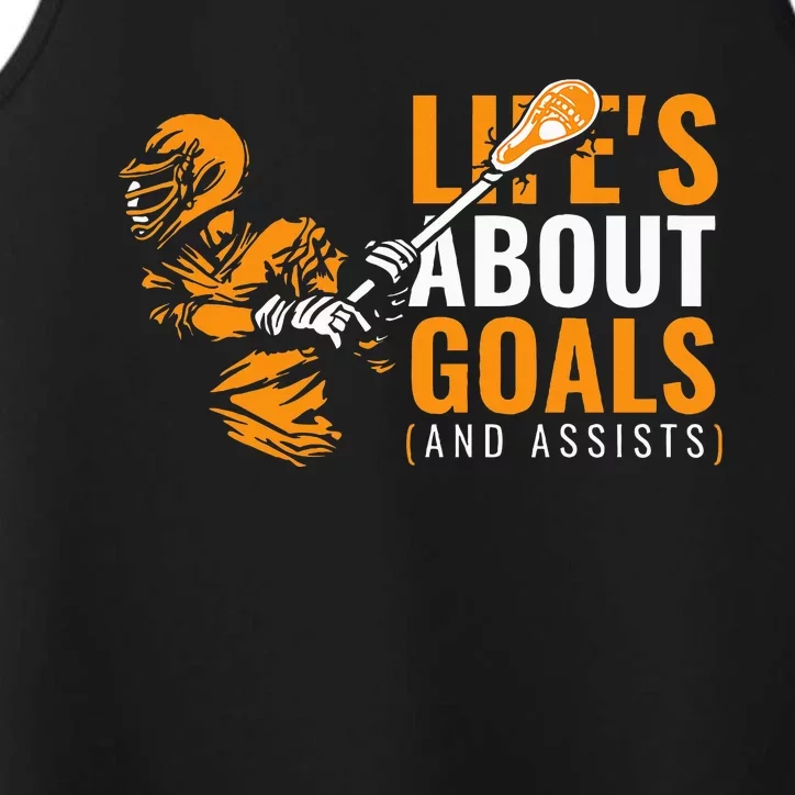 Lifes About Goals Lacrosse For Lacrosse Performance Tank