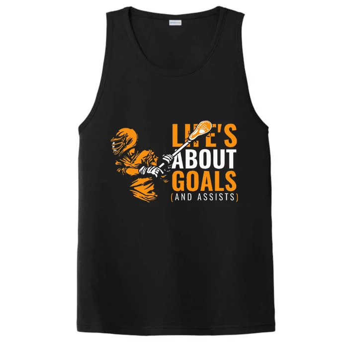 Lifes About Goals Lacrosse For Lacrosse Performance Tank