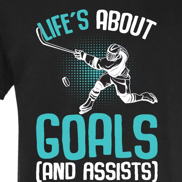 Life´s About Goals Hockey Player Ice Hockey Boy Garment-Dyed Heavyweight T-Shirt