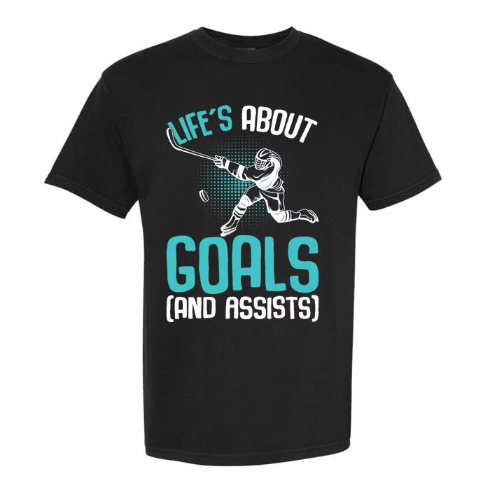 Life´s About Goals Hockey Player Ice Hockey Boy Garment-Dyed Heavyweight T-Shirt