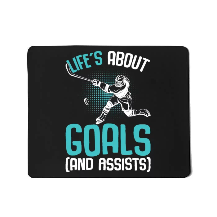 Life´s About Goals Hockey Player Ice Hockey Boy Mousepad