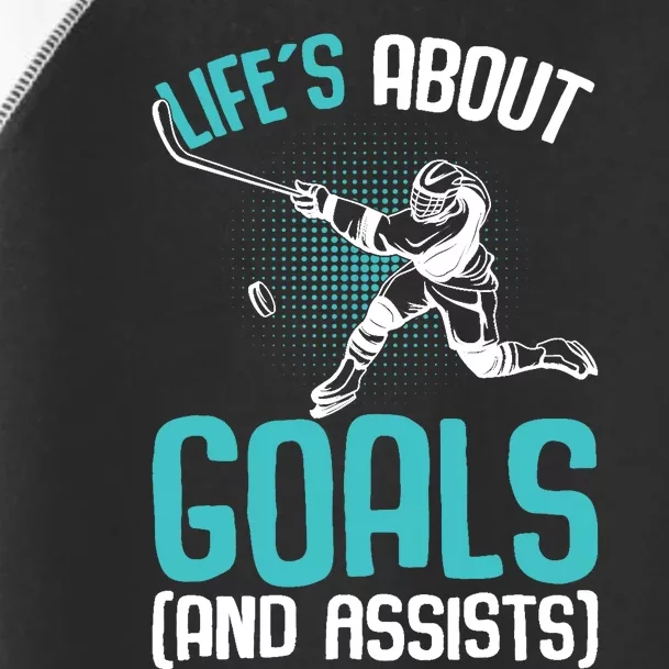 Life´s About Goals Hockey Player Ice Hockey Boy Toddler Fine Jersey T-Shirt