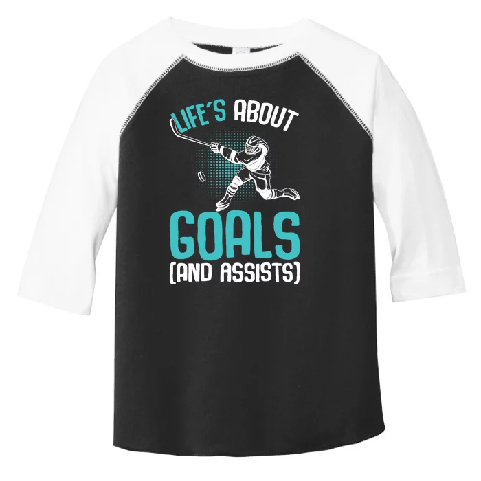 Life´s About Goals Hockey Player Ice Hockey Boy Toddler Fine Jersey T-Shirt