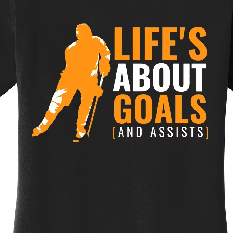 Life's About Goals Ice Hockey Shirt For Boys Ice Hockey TShirt Women's T-Shirt