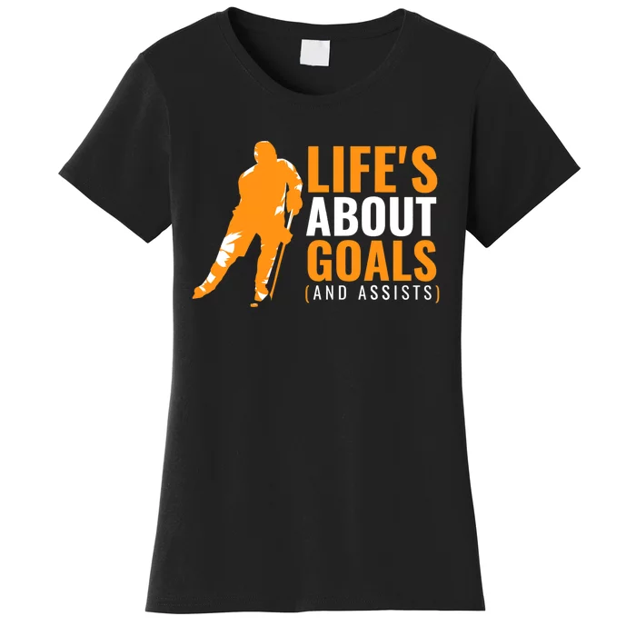 Life's About Goals Ice Hockey Shirt For Boys Ice Hockey TShirt Women's T-Shirt