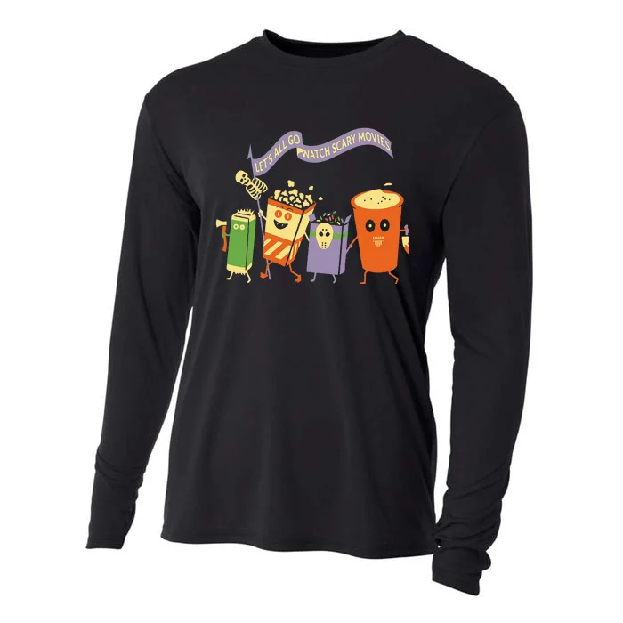 LetS All Go Watch Scary Movies Cooling Performance Long Sleeve Crew