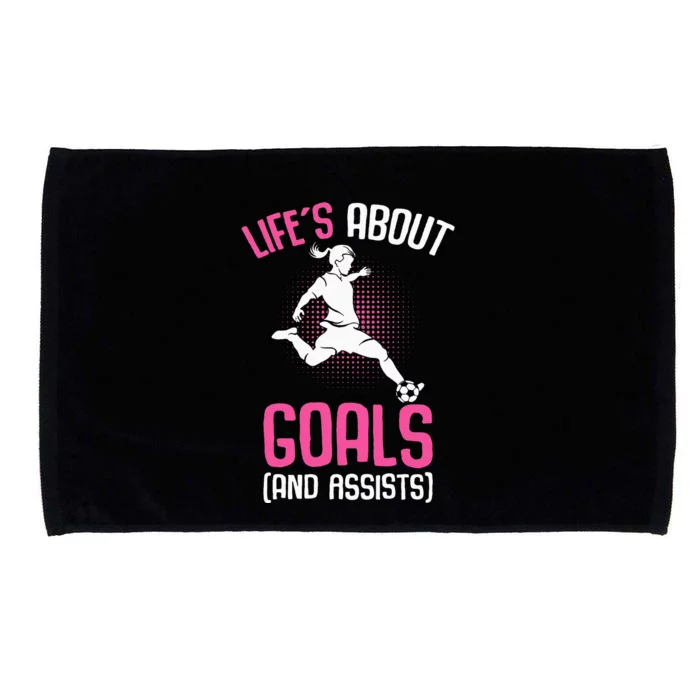 Life´s About Goals Soccer Girl Players Microfiber Hand Towel